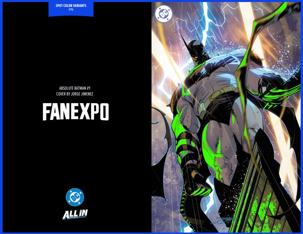 Absolute Batman #1 Fan Expo Jorge Jimenez Neon Green Spot Color Variant (1:5, VIP Exclusive)
