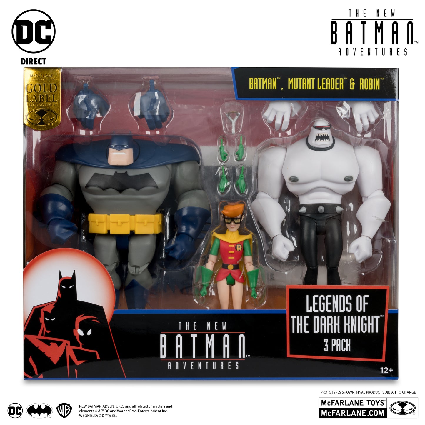 The New Batman Adventures Batman Mutant Leader & Robin 3pk (Legends of The Dark Knight) Gold Label